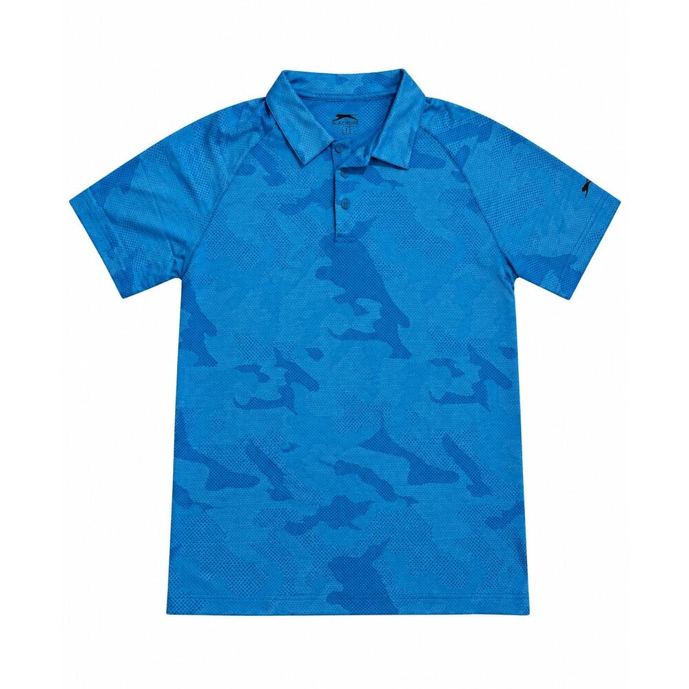 Slazenger Golf Blue Camo Polo Boys Size L